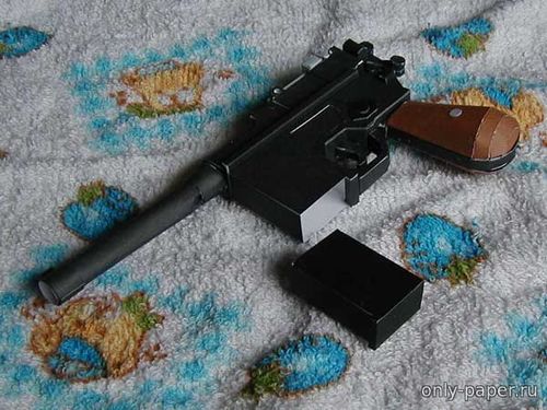 Модель пистолета Маузер К-96 из бумаги/картона