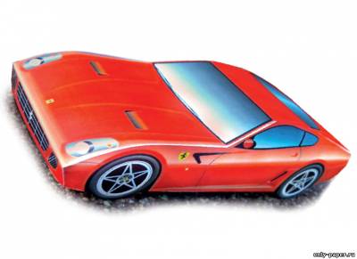 Модель автомобиля Ferrari 599 GTB Fiorano из бумаги/картона