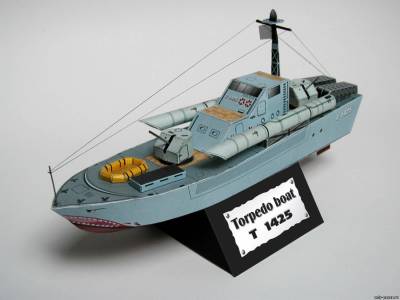 Сборная бумажная модель / scale paper model, papercraft Торпедный катер Т-1425 (Bestpapermodels) 