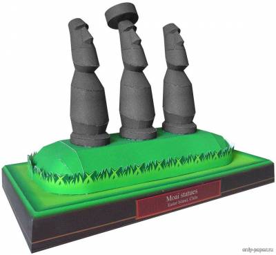 Сборная бумажная модель / scale paper model, papercraft Статуи Моаи на острове Пасхи / Moai Statues of Easter Island / (Canon) 