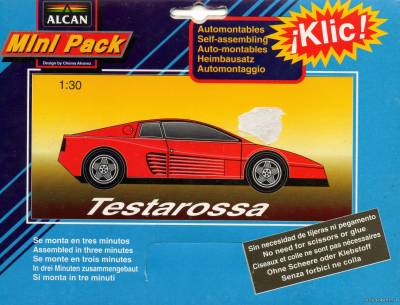 Сборная бумажная модель / scale paper model, papercraft Ferrari Testarossa [Alcan Mini] 