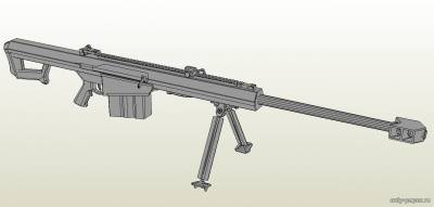 Модель снайперской винтовки Barrett M82A3 (M107) из бумаги/картона