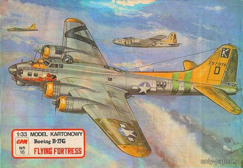 Сборная бумажная модель / scale paper model, papercraft B-17G Flying Fortress (GPM 016 Первое издание) 