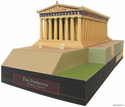 Модель древнегреческого храма Парфенона из бумаги/картона