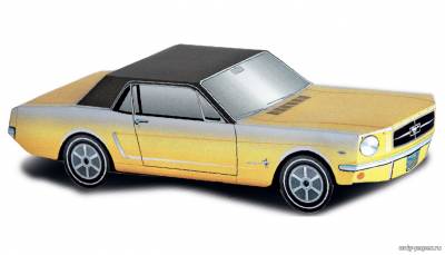 Модель автомобиля Ford Mustang из бумаги/картона