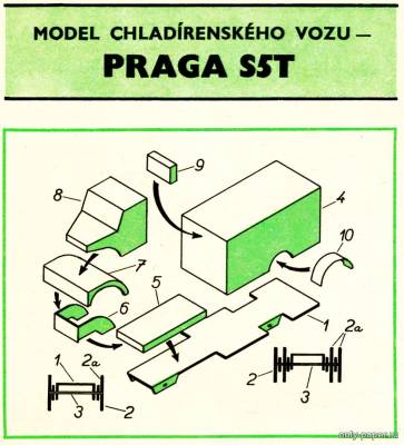 Модель грузовика-рефрижератора Praga S5t из бумаги/картона
