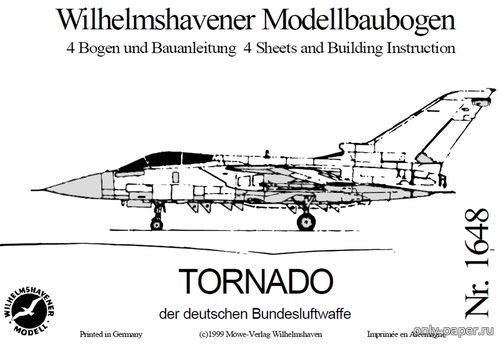 Сборная бумажная модель / scale paper model, papercraft Panavia Tornado (WHM) 