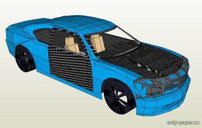 Модель автомобиля Dodge Charger из бумаги/картона