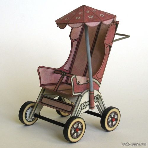 Модель спортивной детской коляски из бумаги/картона