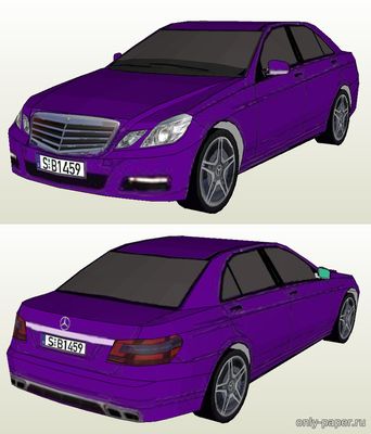 Модель автомобиля Mercedes-Benz W212 из бумаги/картона