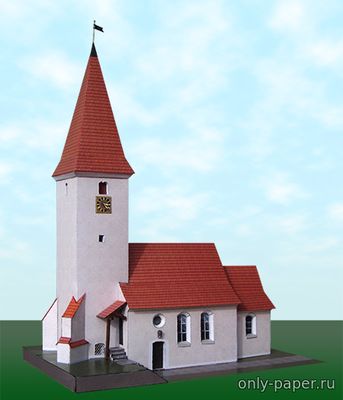 Модель церкви Св. Кириака из бумаги/картона