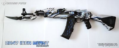 Сборная бумажная модель / scale paper model, papercraft CrossFire AK47 Iron Beast 