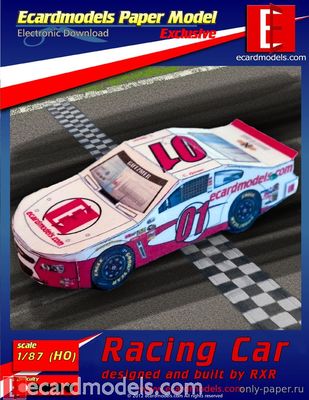 Сборная бумажная модель / scale paper model, papercraft NASCAR Racing Car 