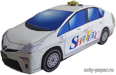 Сборная бумажная модель / scale paper model, papercraft Toyota Prius Taxi 