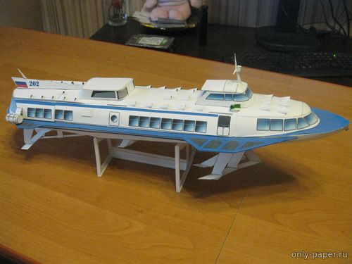 Сборная бумажная модель / scale paper model, papercraft Судно на подводных крыльях «Комета» (Перекрас Maly Modelarz 8/1981) 