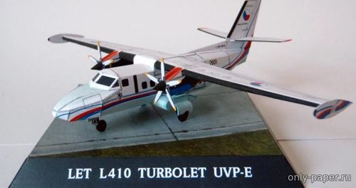 Модель самолета Let 410 Turbolet UVP-E из бумаги/картона
