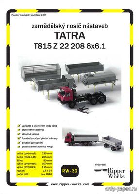 Сборная бумажная модель / scale paper model, papercraft Tatra T815 Z 22 208 6x6.1 (Ripper Works 30) 
