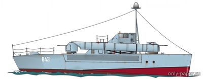 Модель торпедного катера проекта 183 «Большевик» из бумаги/картона