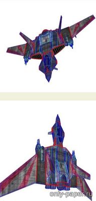 Сборная бумажная модель / scale paper model, papercraft Wing Commander II Heavy Figher 