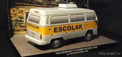 Сборная бумажная модель / scale paper model, papercraft VW T2 Schoolbus 