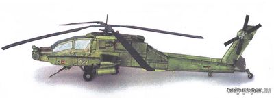 Сборная бумажная модель / scale paper model, papercraft AH-64A Apache (ABC 2003-17) 