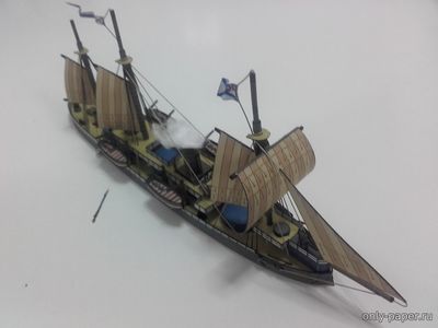 Сборная бумажная модель / scale paper model, papercraft Броненосный фрегат "Адмирал Лазарев" в варианте броненосной батареи (1869) 
