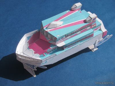 Сборная бумажная модель / scale paper model, papercraft Скоростной пассажирский паром на подводных крыльях "Seven Islands Tairyo" 