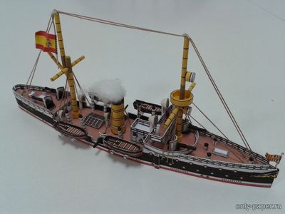 Сборная бумажная модель / scale paper model, papercraft Crucero de 2ª clase Isla de Cuba (1898) 