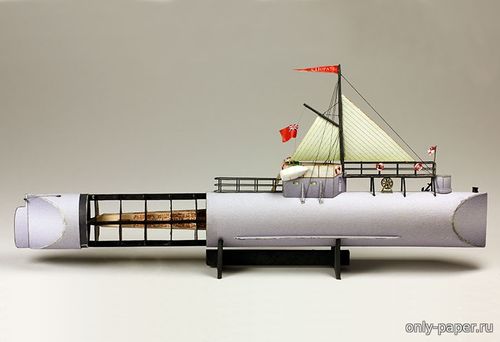 Сборная бумажная модель / scale paper model, papercraft Barge Cleopatra, Britain 1878 