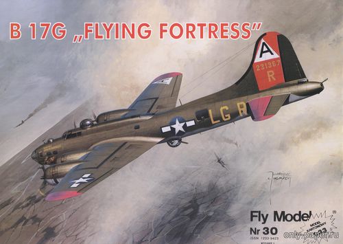 Сборная бумажная модель / scale paper model, papercraft B-17 Flying Fortress (Fly Model 030) 