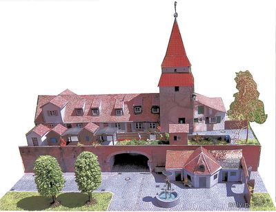 Сборная бумажная модель / scale paper model, papercraft Ulm - Seelturm und Zundeltor (Ausschneide Bogen) 