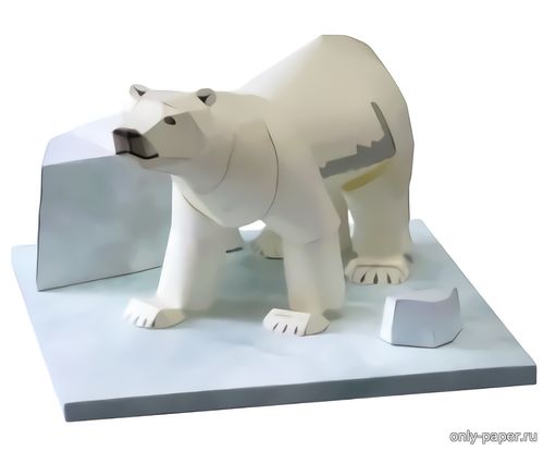 Модель северного медведя из бумаги/картона