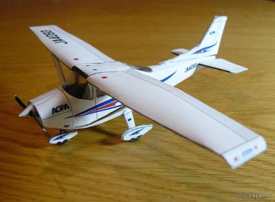 Сборная бумажная модель / scale paper model, papercraft Cessna 182 [P-Plane Japan] 