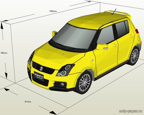 Модель автомобиля Suzuki Swift Sport из бумаги/картона