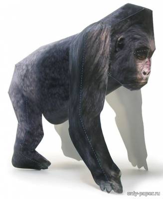 Модель гориллы из бумаги/картона
