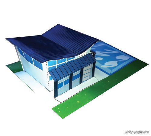 Сборная бумажная модель / scale paper model, papercraft Дом Кена / Kens House 