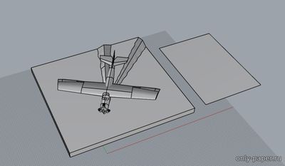 Модель подставки для диорамы «Взлетающий гидросамолет» из бумаги