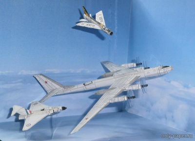 Сборная бумажная модель / scale paper model, papercraft Туполев Ту-95 / Tupolev Tu-95 [Bruno VanHecke] 