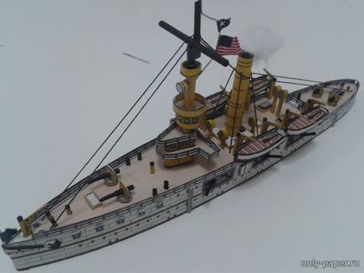 Сборная бумажная модель / scale paper model, papercraft Cañonero USS Wilmington (1897) 
