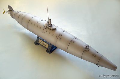 Сборная бумажная модель / scale paper model, papercraft Peral Submarine 