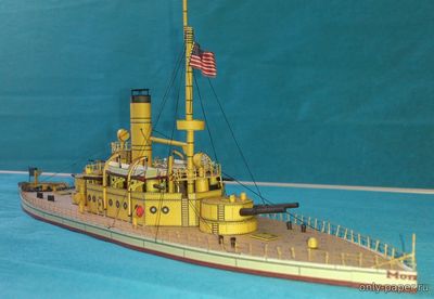 Сборная бумажная модель / scale paper model, papercraft Monitor USS Monterey (1896) 
