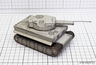 Модель танка Tiger из бумаги/картона
