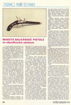 Сборная бумажная модель / scale paper model, papercraft Maket Balkanske pistole (ABC 1985-18) 