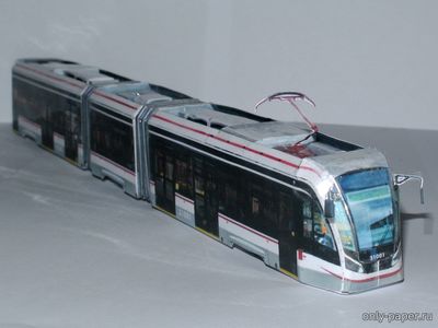 Модель трамвая 71-931М «Витязь-М» из бумаги/картона