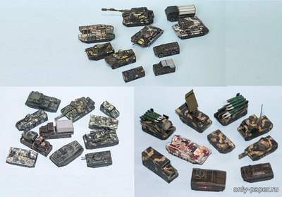 Сборная бумажная модель / scale paper model, papercraft Russian Militaly Set (R & P Models) 