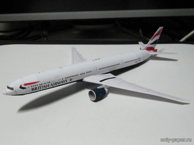 Сборная бумажная модель / scale paper model, papercraft Boeing 777 British Airways (Bruno VanHecke - Croden - Jule) 