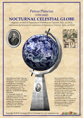 Сборная бумажная модель / scale paper model, papercraft Глобус ночного неба / Nocturnal Celestial Globe 
