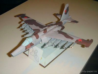 Сборная бумажная модель / scale paper model, papercraft Су-25 / Su-25 Frogfoot (Bruno VanHecke) 