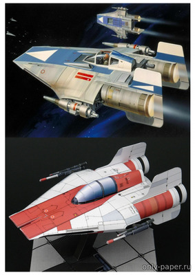 Сборная бумажная модель / scale paper model, papercraft RZ-1 A-wing Interceptor (Star Wars) 