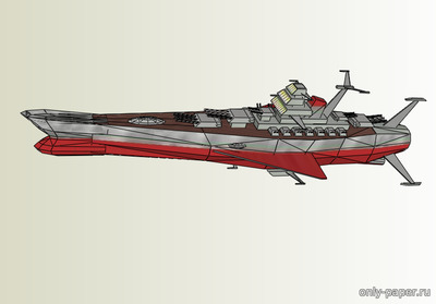 Модель космического линкора «Ямато» из бумаги/картона